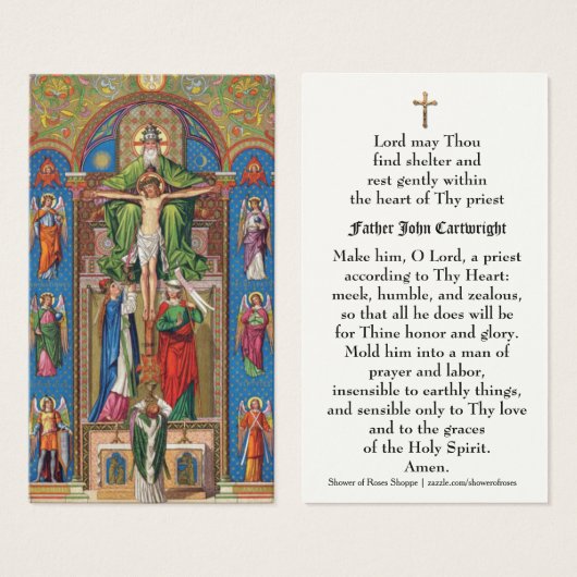 Prayer Heilige Kaart voor katholieke priester Reli (Voorkant /achterkant)