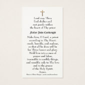 Prayer Heilige Kaart voor katholieke priester Reli (Achterkant)