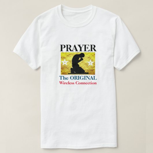 Prayer - het originele draadloze verbindingsgeld t-shirt (Design voorkant)