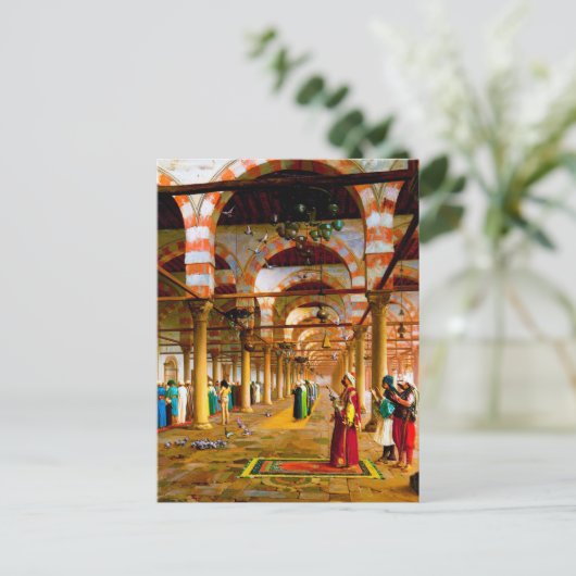 Prayer in de moskee (1871) briefkaart (Staand voorkant)