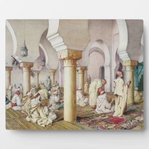 Prayer in de moskee, 1884 fotoplaat