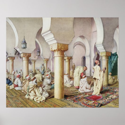 Prayer in de moskee, 1884 poster (Voorkant)