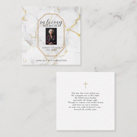 Prayer in memory of loved one Card Contactkaartje (Voorkant / Achterkant)