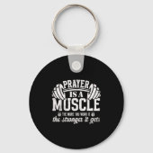 Prayer Is A Muscle Christian Fitness Gym Quote  Sleutelhanger (Voorkant)