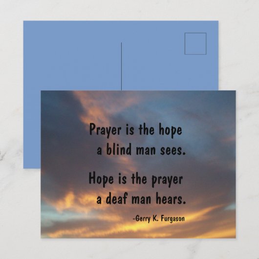 PRAYER IS DE HOPE POST KAART (Voorkant / Achterkant)