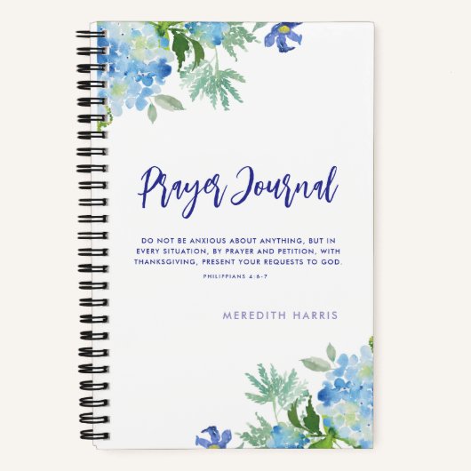 Prayer Journal Modern Waterverf Bloemen Notitieboe Notitieboek (Voorkant)