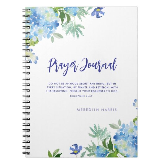Prayer Journal Modern Waterverf Bloemen Notitieboe Notitieboek (Voorkant)