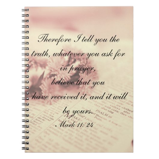 Prayer Journal Note Book Mark 11: 24 Notitieboek (Voorkant)