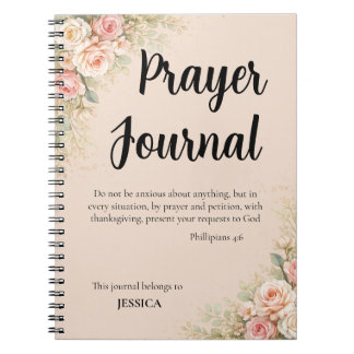 Prayer Journal – Philippians 4:6 Christian Floral  Notitieboek