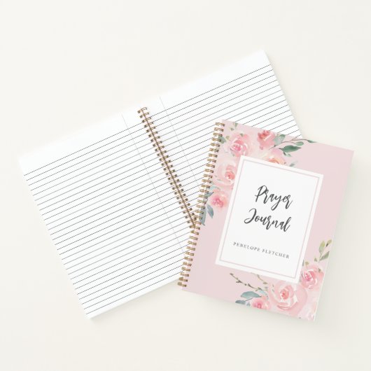 Prayer Journal Waterverf Floral Elegant Roze Notitieboek (Binnen)