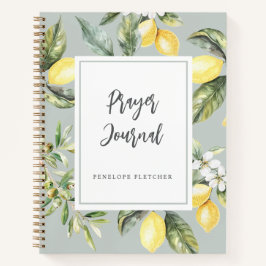 Prayer Journal Waterverf Lemons Elegant Sage Notitieboek