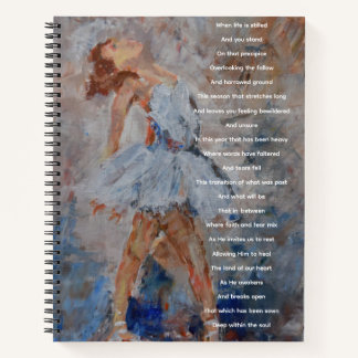 Prayer journal with poetry and ballerina painting notitieboek