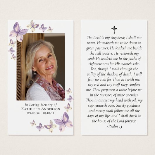 Prayer Kaart | Roze Butterflies Cross (Voorkant /achterkant)