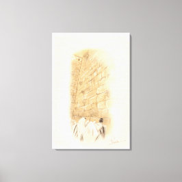 "Prayer" Kotel Old City Jerusalem Israel Art Paint Canvas Afdruk
