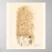 "Prayer" Kotel Old City Jerusalem Israel Art Paint Poster (Voorkant)