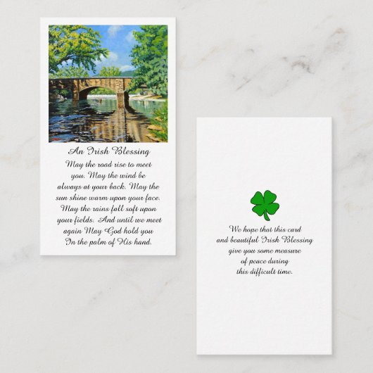 Prayer Memorial Blessing Kaart Visitekaartje (Voorkant / Achterkant)