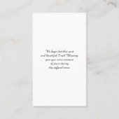 Prayer Memorial Blessing Kaart Visitekaartje (Achterkant)