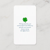 Prayer Memorial Blessing Kaart Visitekaartje (Achterkant)