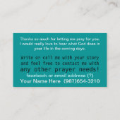 Prayer Ministry Testimony.Piedere Report Handout Visitekaartje (Achterkant)