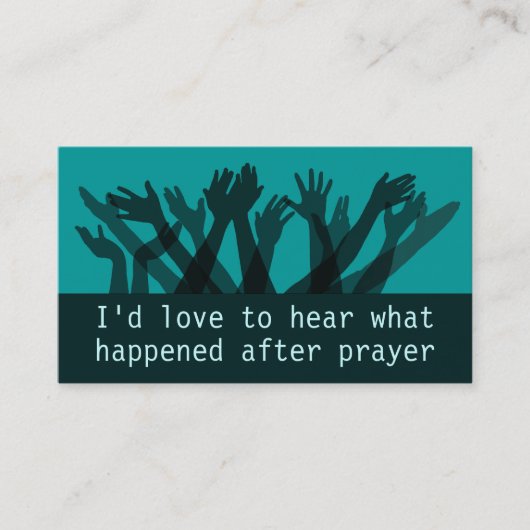 Prayer Ministry Testimony.Piedere Report Handout Visitekaartje (Voorkant)