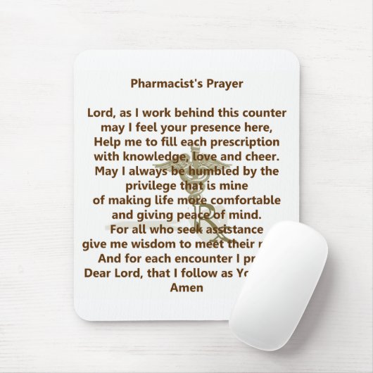 Prayer Mousepad van apotheker Muismat (Met muis)