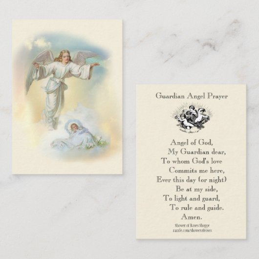 Prayer naar Mijn Guardian Angel Heilige Kaart Visitekaartje (Voorkant / Achterkant)