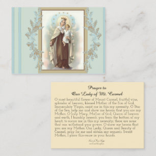 Prayer naar onze dame van de berg Carmel Visitekaartje