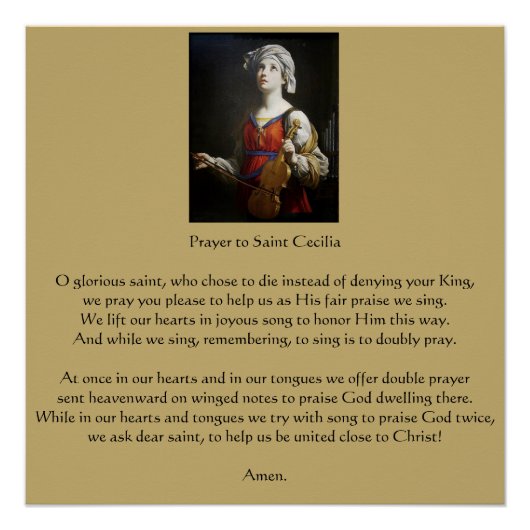 Prayer naar Saint Cecilia Poster (Voorkant)