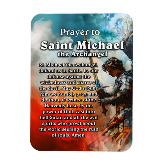 Prayer naar Saint Michael the Archangel Magneet (Verticaal)