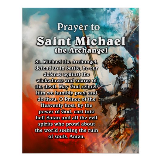 Prayer naar Saint Michael the Archangel Perfect Poster (Voorkant)