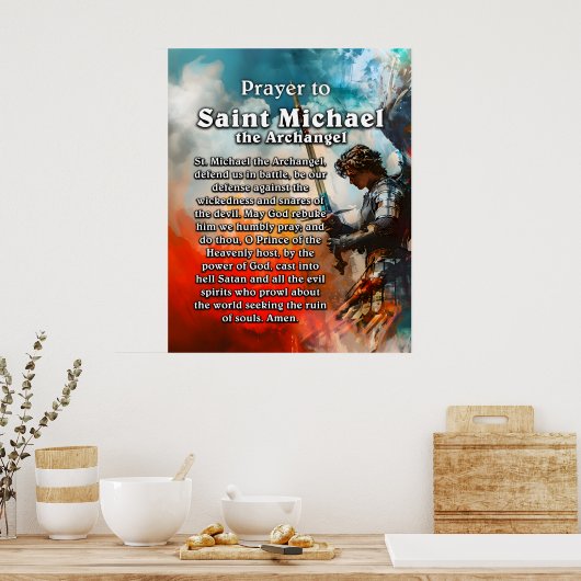 Prayer naar Saint Michael the Archangel Poster (Keuken)