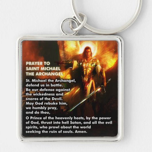 Prayer naar Saint Michael The Archangel Sleutelhan Sleutelhanger (Voorkant)