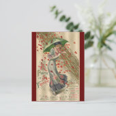 Prayer naar Saint Valentijn, Victoriaans dame Feestdagenkaart (Staand voorkant)