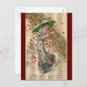 Prayer naar Saint Valentijn, Victoriaans dame Feestdagenkaart (Voorkant / Achterkant)
