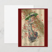 Prayer naar Saint Valentijn,  Victoriaans dame Feestdagenkaart (Voorkant / Achterkant)