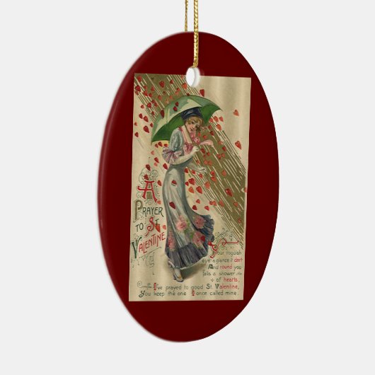 Prayer naar Saint Valentijn,  Victoriaans dame Keramisch Ornament (Rechts)