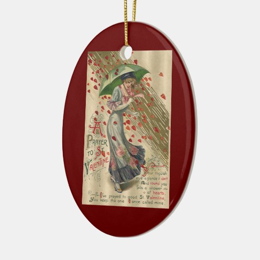 Prayer naar Saint Valentijn,  Victoriaans dame Keramisch Ornament (Links)