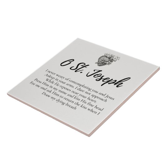 Prayer naar St. Joseph Ceramic Tile Tegeltje (Zijkant)