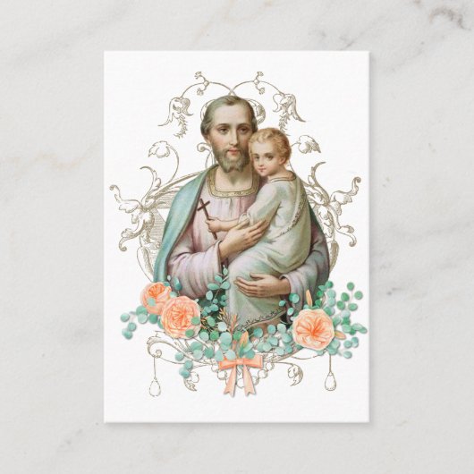 Prayer naar St. Joseph voor de familieredienst Visitekaartje (Voorkant)