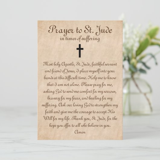 Prayer naar St Jude voor genezing en sterkte platt (Staand voorkant)
