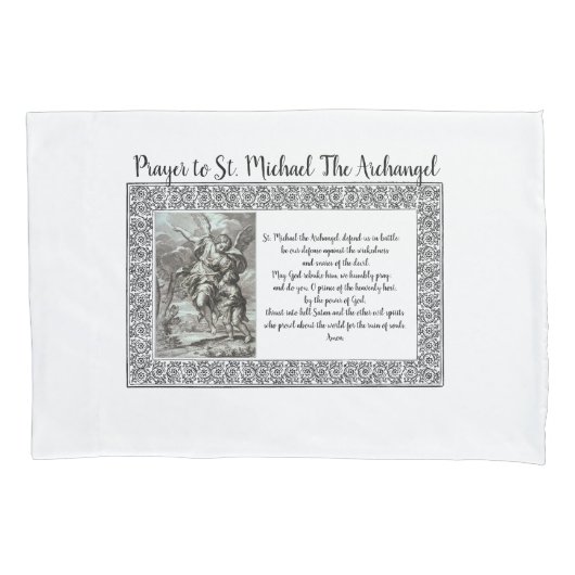 Prayer naar St. Michael The Archangel Pillow Hoesj Kussensloop (Voorkant)