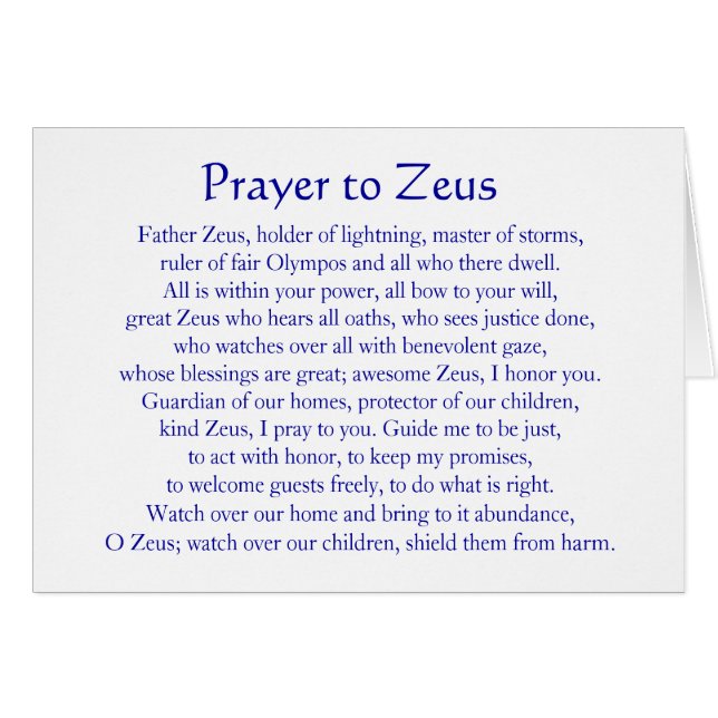 Prayer naar Zeus (Voorkant Horizontaal)
