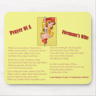 "Prayer of a Fireman's Wife" Mousepad Muismat
