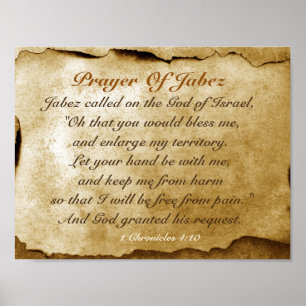 Prayer of Jabez 1 Chronicles 4:10 Bijbel Poster