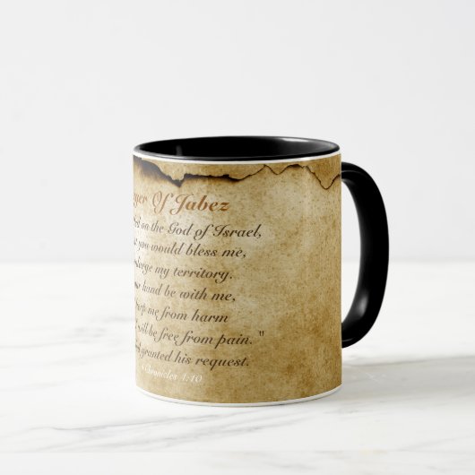 Prayer of Jabez, Bijbelverse, 1 Chronicles 4:10 Mok (Voorkant rechts)