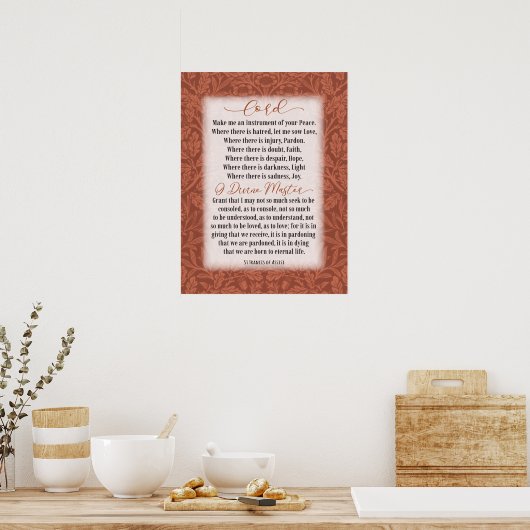Prayer of Peace - St Francis of Assisi  Poster (Keuken)