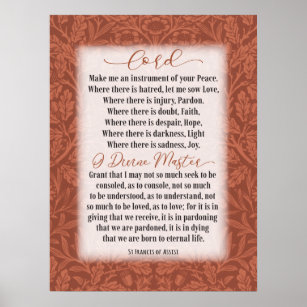 Prayer of Peace - St Francis of Assisi  Poster