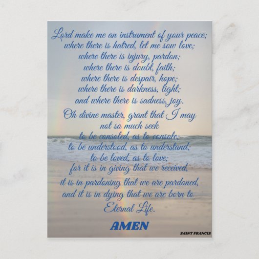 Prayer of Saint Francis Photo Print Briefkaart (Voorkant)