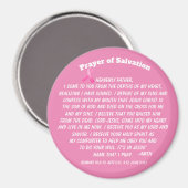 PRAYER OF SALVATION Pink Ribbon Magneet (Voorkant / Achterkant)