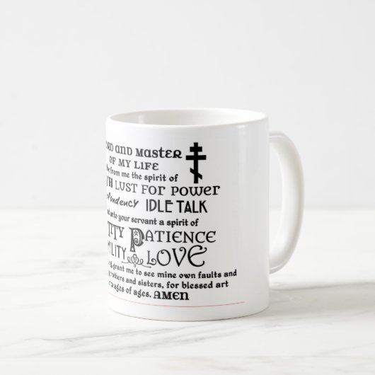 Prayer of St. Ephrem Coffee Mok (Voorkant rechts)